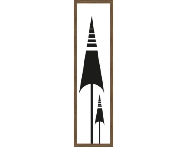 Rámovaný obraz Černá geometrie, 15x60 cm