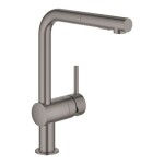GROHE - Minta Dřezová baterie s výsuvnou sprškou, kartáčovaný Hard Graphite 30274AL0