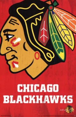 Trends NHL Plakát Chicago Blackhawks Team Logo Cut