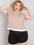 Tmavě béžová halenka viskózy plus size Lilianne