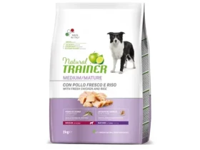 Trainer Natural Medium Maturity čerstvé kuře 3kg / Kompletní krmivo pro staré psy středních plemen (8015699006891)