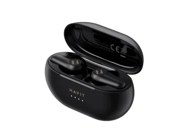 Havit TW915E černá / Bezdrátová sluchátka do uší / mikrofon / Bluetooth 5.2 / nabíjecí pouzdro / až 8 h (TW915Eblack)
