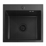 REA - Ocelový dřez Leo 40 Black s kuchyňskou baterií KPL-96002