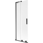 MEXEN/S - Velar L dvoukřídlá posuvná vanová zástěna 70 x 150, dekor, černá 896-070-003-31-70