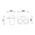 Nimco Kibo chrom dvojitý držák sklenek Ki X3-58DW-26 Ki X3-58DW-26