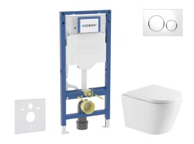 GEBERIT - Duofix Set předstěnové instalace, klozetu Nefia a sedátka softclose, tlačítko Sigma20, bílá/chrom SANI11CA31107