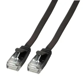 EFB Cat6A 5 m černá / Plochý patch kabel / RJ-45 / U/FTP / PVC / 10Gbit/s (K8107SW.5)