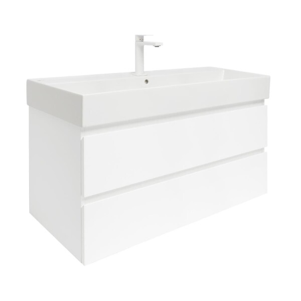 Koupelnová skříňka s umyvadlem SAT B-Way 99x50x45 cm bílá lesk BWAY2100WU2BBI BWAY2100WU2BBI