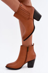 Dámské zateplené kozačky na podpatku Medicine RW16-OBD428-80X Camel 39