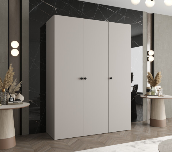 Šatní skříň Abi Parma 1 Rozměry: 150 cm, Pásky / úchyty: Černá, Barva korpusu + barva dveří: Kašmír + Kašmír