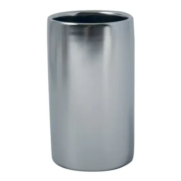 Spirella TUBE-Matt kelímek na kartáčky matně stříbrný / keramika (7610583227539)