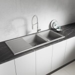 Laveo - Pola - stojánková dřezová baterie U, chrom/ šedé BAP_978D