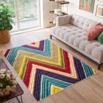 DumDekorace Designový koberec s geometrickým vzorem SALSA Šírka: 140 cm | Dĺžka: 190 cm