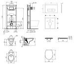 IDEAL STANDARD - ProSys Set předstěnové instalace, klozet Alpha se sedátkem, tlačítko Oleas M2, SoftClose, chrom mat ProSys120M SP38