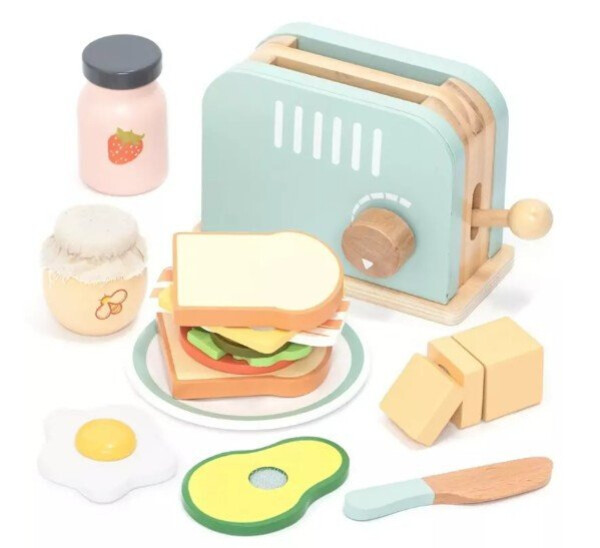 Dřevěný toustovač s doplňky