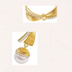 Luxusní náušnice s perlou a zirkony Dorothea, Zlatá