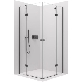 CERANO Sprchový kout Marino Duo L/P - 6 mm - černá matná, transparentní sklo - 110x90x190 cm - pantový