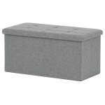 Taburet s úložným prostorem, šedá, jemně hrubá látka, TAB-462 GREY2