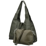Trendy dámský koženkový set kabelek Winona, tmavě zelený