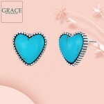 Stříbrné náušnice s tyrkysovým magnezitem Katherine, stříbro 925/1000, Tyrkysová