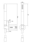 CERSANIT - Sprchová souprava s bodovým držákem a ruční sprchou INVERTO, černá S951-399