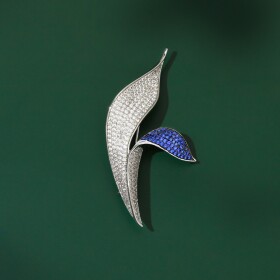 Luxusní brož se zirkony Amadea, Modrá