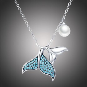 Stříbrný náhrdelník Mořská panna, stříbro 925/1000, Stříbrná 40 cm + 5 cm (prodloužení)