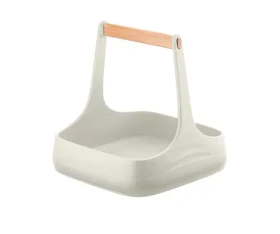 Guzzini TIERRA All Together stolní organizér bílá / Organizér / recyklovaný plast a dřevo / 22 cm (179300156)
