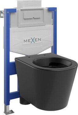 MEXEN/S - WC předstěnová instalační sada Fenix XS-U s mísou WC Rico, černá mat 6853372XX85