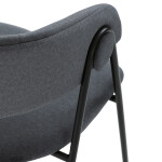 Židle jidelní, šedá látka, černá kovová noha