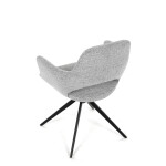 Židle jídelní, šedá látka, 360° vratný mechanismus, černý kov