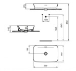 IDEAL STANDARD - Ipalyss Umyvadlo na desku, 55x38 cm, s přepadem, Concrete E2078V9