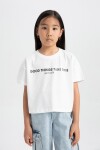 DEFACTO Girl's Printed Short Sleeve T-Shirt