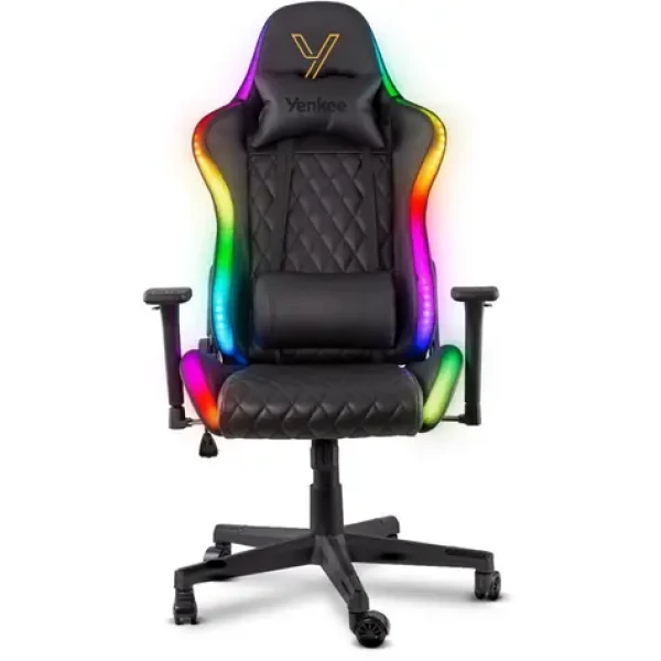 YENKEE YGC 300RGB STARDUST černá / Herni křeslo / 3D opěrky / RGB / nosnost 120 kg (8590669299829)