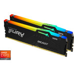 Kingston FURY Beast Black RGB 32GB (2x 16GB) 6000MHz / DDR5 / CL36 / DIMM / 1.35V / EXPO (KF560C36BBE2AK2-32)