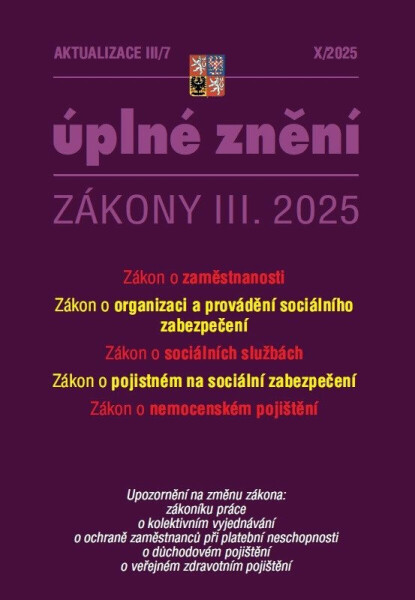 Aktualizace III/7 2025 Zákon o zaměstnanosti