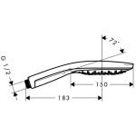 HANSGROHE - Raindance Select S Sprchová hlavice 150, 3 proudy, bílá/chrom 28587400