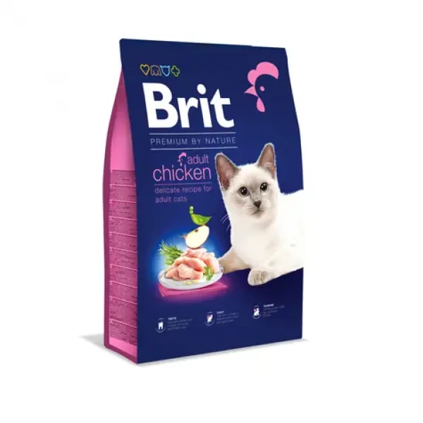 Brit Premium by Nature Cat Adult Chicken 8kg / Prémiové krmivo / pro dospělé kočky (8595602553204)