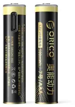 Orico Ener-G EG7C / Nabíjecí baterie AAA / lithiová / 1,5V / 500mWh / USB-C / 2 ks