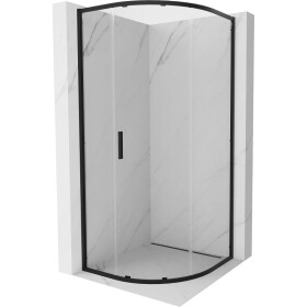 MEXEN/S - Exo čtvrtkruhový posuvný sprchový kout 70 x 70, transparent, černá 8131-070-070-70-00
