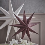House Doctor Závěsná svítící hvězda Point Star Burgundy 60 cm, hnědá barva, papír