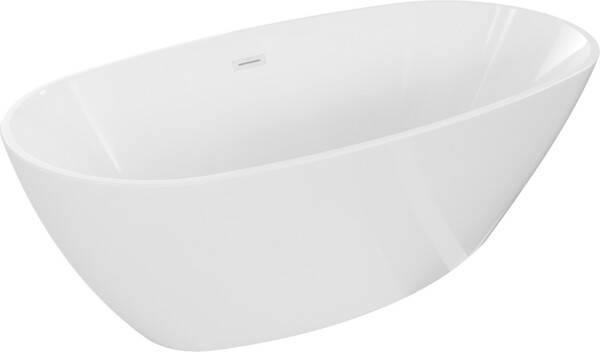 MEXEN/S - Eris volně stojící vana 155 x 80, bílá, sifon a přepad bílá 53441558000-20