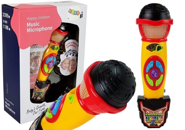 Mamido Dětský mikrofon s karaoke žlutočerný