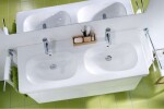 DURAVIT - D-Code Dvojumyvadlo nábytkové 120x49 cm, s přepadem, 3 otvory pro baterie, bílá 03481200302