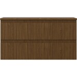 MEXEN/S - Rivel koupelnová skříňka pod umyvadlo 90 cm s deskou, 2 zásuvky, reliéf , ořech 91A20-09047-2-BFFC86