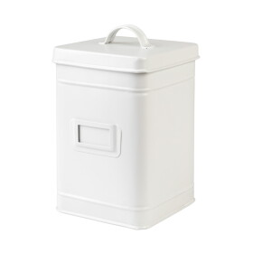 Garden Trading Úložná dóza z lakované oceli Lily White 0,5 l, bílá barva, kov
