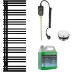 CERANO Koupelnový elektrický radiátorový set Burke - L/P - 600W - černá matná - 1600x500 mm