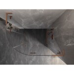 MEXEN/S - Lunar L sprchový kout čtvrtkruh křídlový pravá 100 x 70, transparent, měď kartáčovaná 833L-100P-070L-65-00