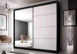 Šatní skříň Multi 35 Barva korpusu: Dub - sonoma, Rozměry: 203 cm, Dveře: Bílý lesk + zrcadlo