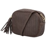 Módní dámská kožená crossbody kabelka Kalea, tmavě hnědá